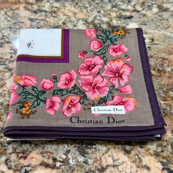 Christian Dior Floral Handkerchief - Picture 1 of 4